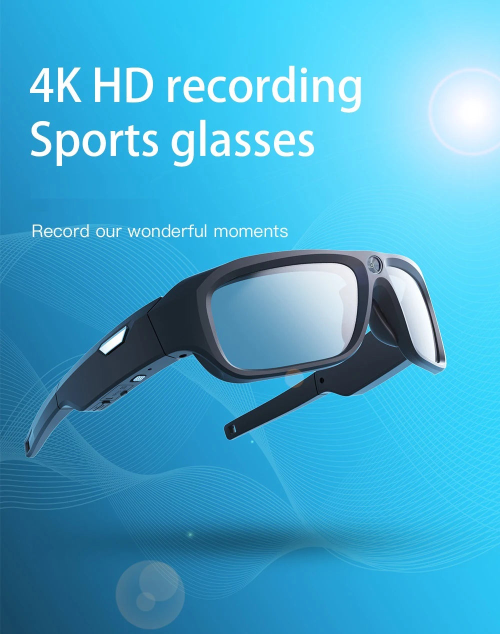 4K HD Glasses Camera Video Driving Record Cycling Video Smart Glasses With Eyewear Camcorder For Outdoor Mini Camera