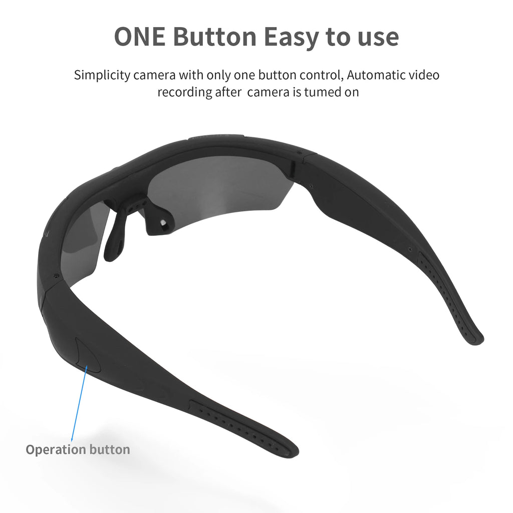 Camera Glasses Video Sunglasses 1080P Full HD Video Recording Shooting Camera Glasses for Cycling Driving Hiking Fishing Hunting