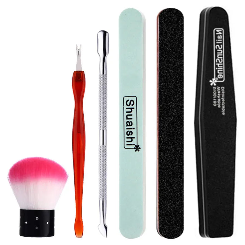 Manicure Tools Set With Nail File And Cuticle Pusher Gel Polish Kit Professional Nail Tools For Pedicure Nail Art Tools