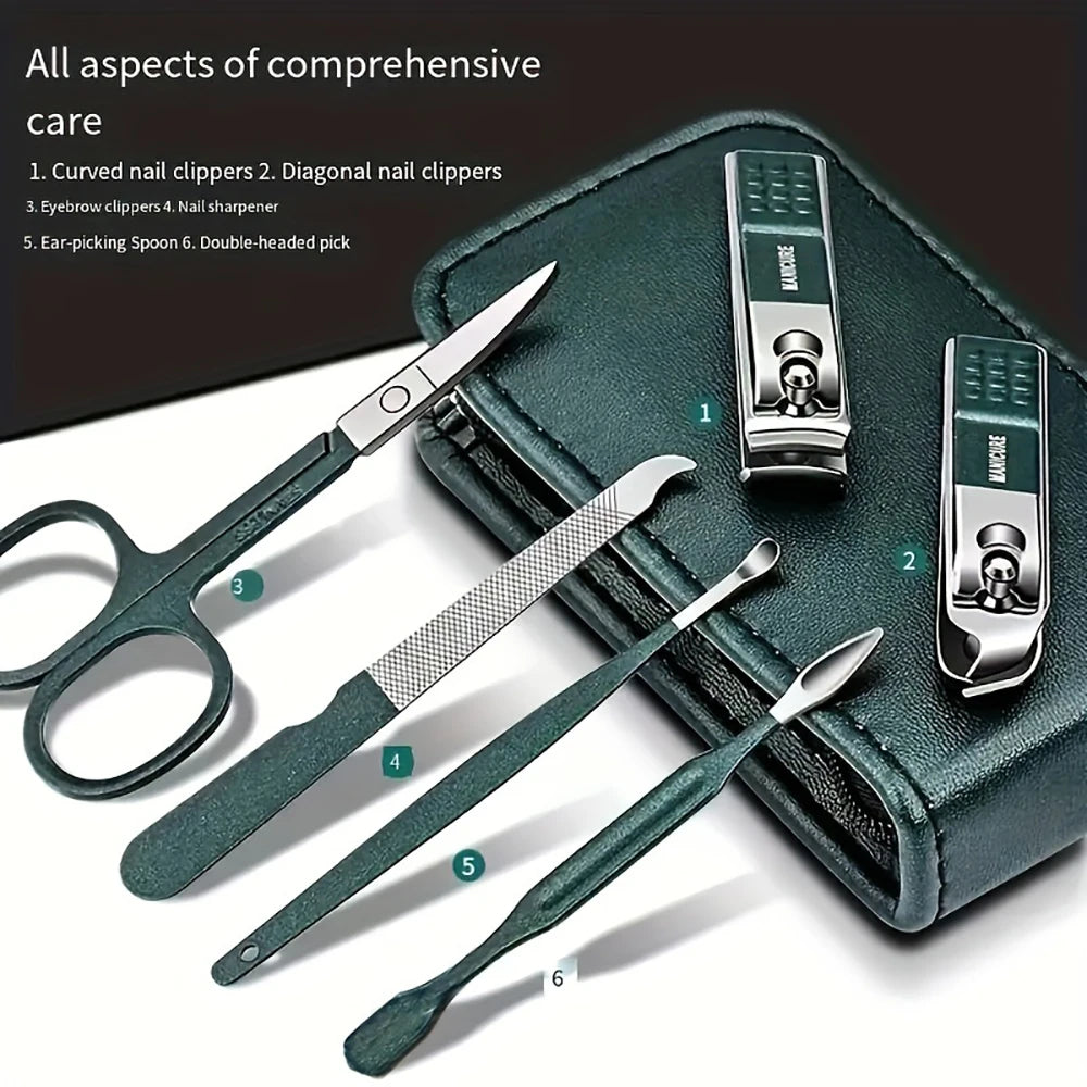 Hot 6/10Pcs Portable Manicure Sets Pedicure Kits Nail Clipper Set Personal Care Tools Gift for Relatives Friends Families Travel
