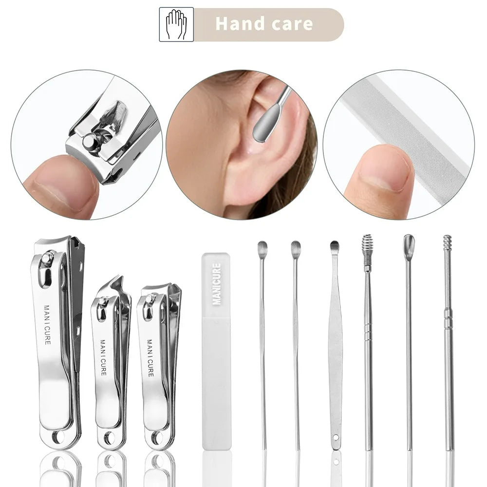 Hot 6/10Pcs Portable Manicure Sets Pedicure Kits Nail Clipper Set Personal Care Tools Gift for Relatives Friends Families Travel