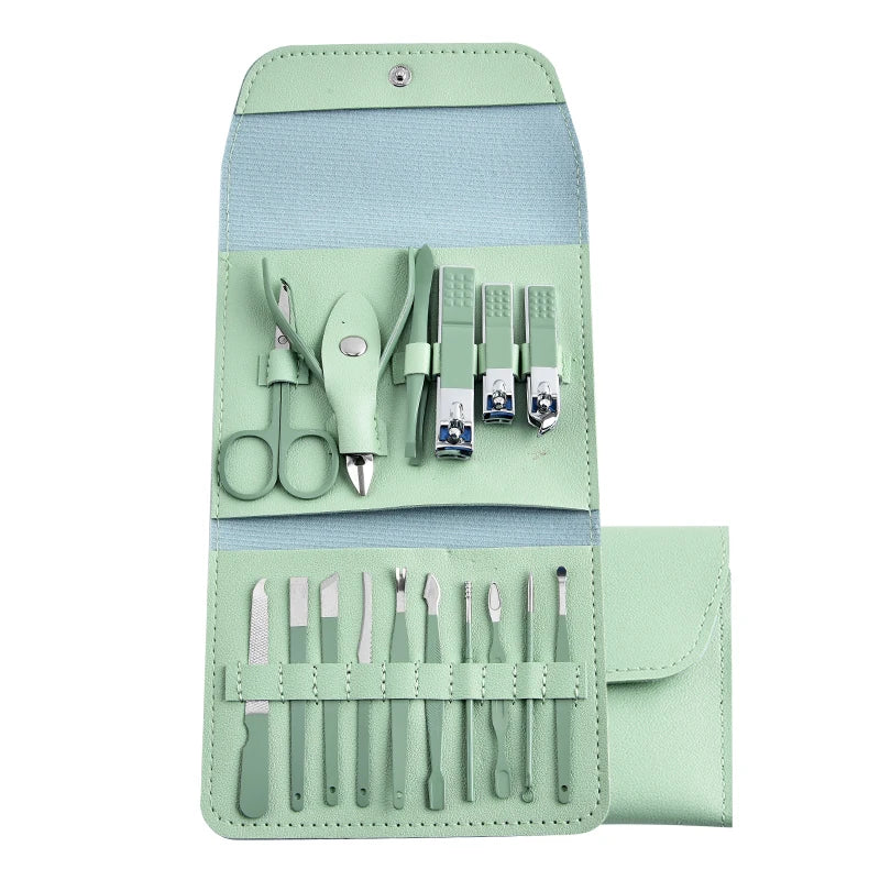 Manicure Set Professional Nail Clippers Pedicure Kit, 16 PCs Stainless Steel Nail Care Tools Grooming Kit with Luxurious Travel