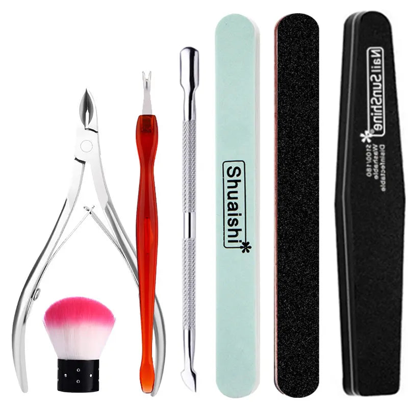 Manicure Tools Set With Nail File And Cuticle Pusher Gel Polish Kit Professional Nail Tools For Pedicure Nail Art Tools