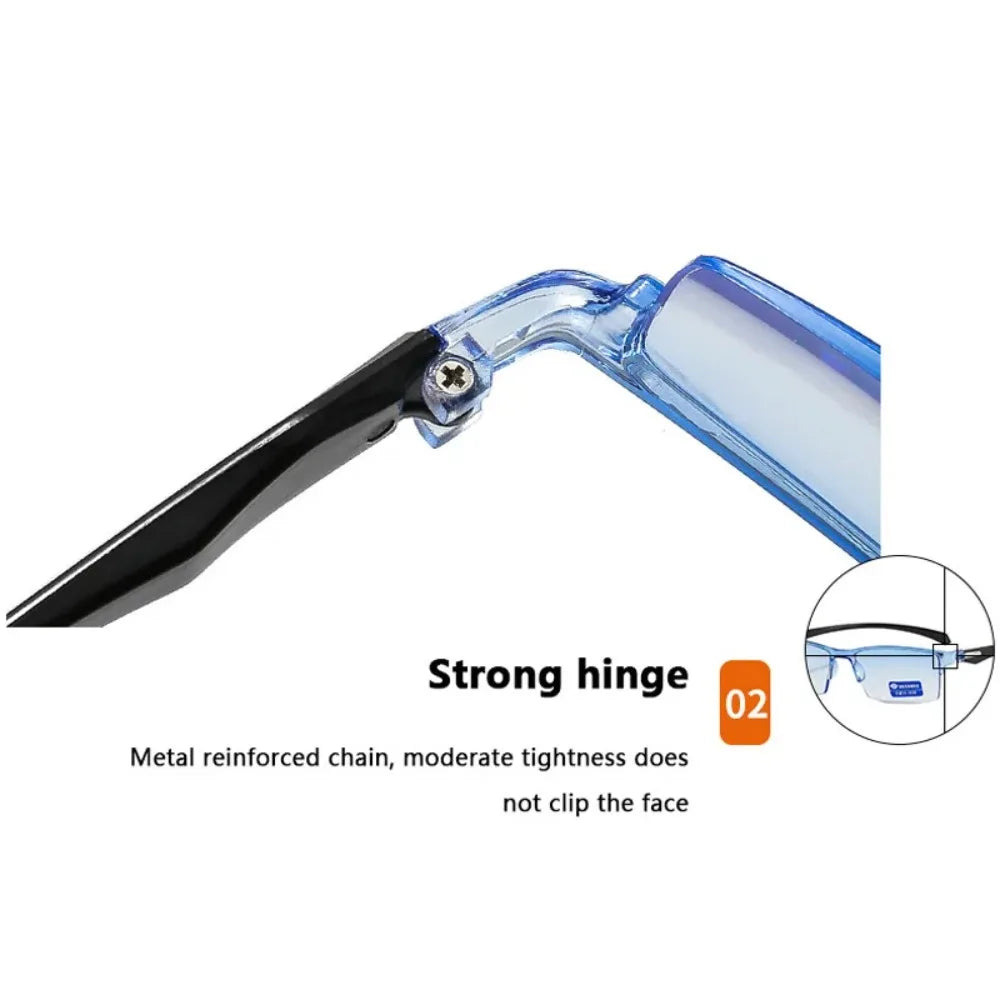 1PC Blue Light Glasses Rimless Smart Automatic Zoom Eyeglasses Men Women Optical Spectacle Reading Glasses Computer Goggles