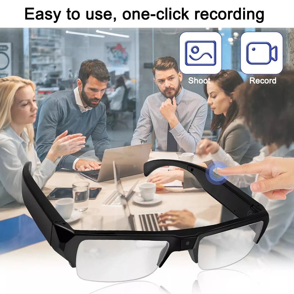 Intelligent Video Glasses, Equipped with Ultra-High Definition 4K Mini Camera, Capable of Recording Videos and Playing Music